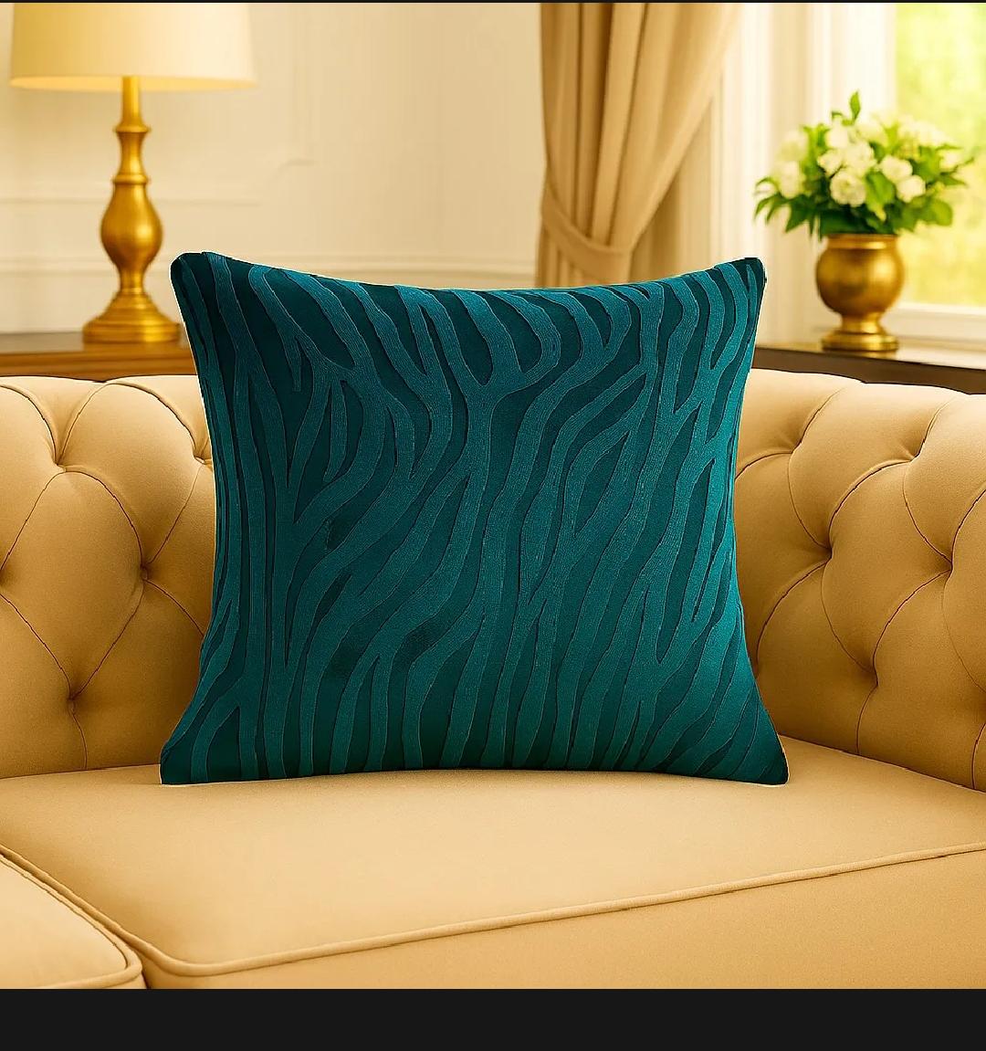 16X16 INCHES ZEBRA VALVET CUSHION COVER SQUARE PATTERN