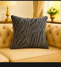 GRAY ZEBRA VALVET CUSHION COVER SQUARE PATTERN 16, 18 and 20 INCHES