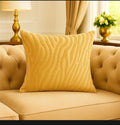 BEIGE ZEBRA VALVET CUSHION COVER SQUARE PATTERN 16, 18 and 20 INCHES