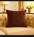 BRONZE ZEBRA VALVET CUSHION COVER SQUARE PATTERN 16, 18 and 20 INCHES