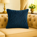 BLUE ZEBRA VALVET CUSHION COVER SQUARE PATTERN 16, 18 and 20 INCHES