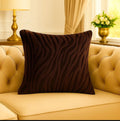 BROWN ZEBRA VALVET CUSHION COVER SQUARE PATTERN 16, 18 and 20 INCHES
