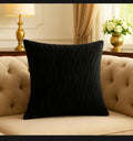 BLACK ZEBRA VALVET CUSHION COVER SQUARE PATTERN 16, 18 and 20 INCHES