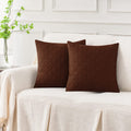 BROWN QUILTED CUSHION COVER SQUARE PATTERN 16, 18 and 20 INCHES