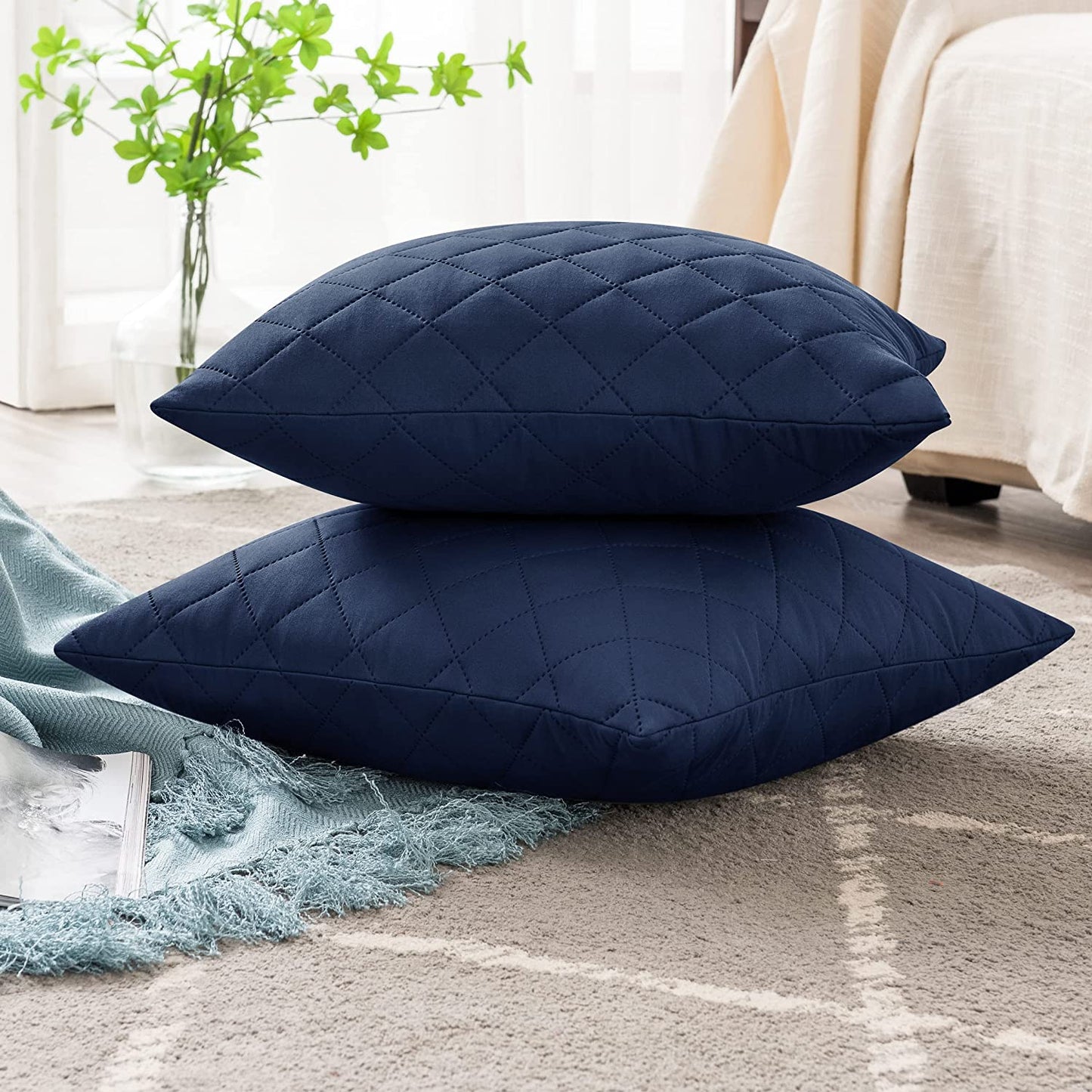 20X20 INCHES QUILTED CUSHION COVER SQUARE PATTERN