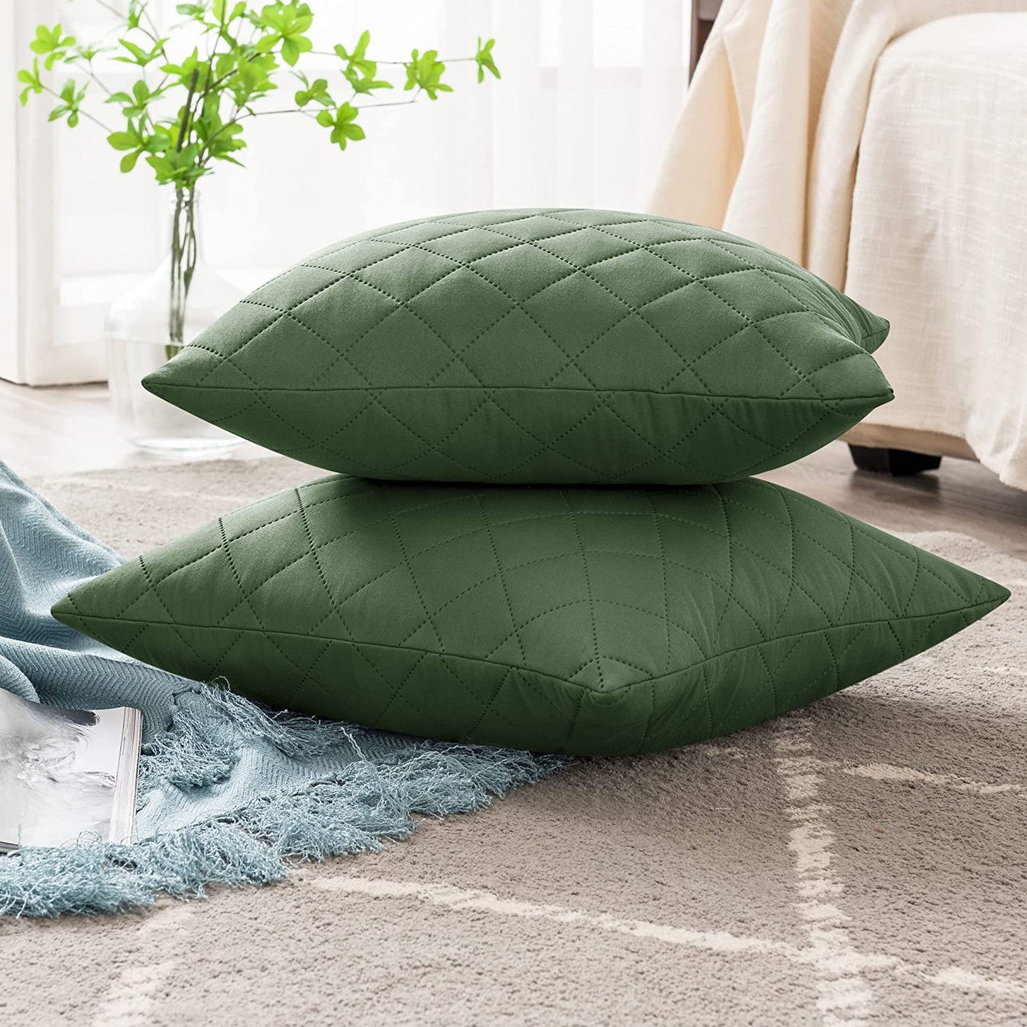 20X20 INCHES QUILTED CUSHION COVER SQUARE PATTERN