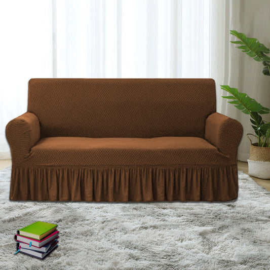 Turkish Style Frill Sofa Cover (Copper Colour)