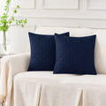 BLUE QUILTED CUSHION COVER SQUARE PATTERN 16, 18 and 20 INCHES