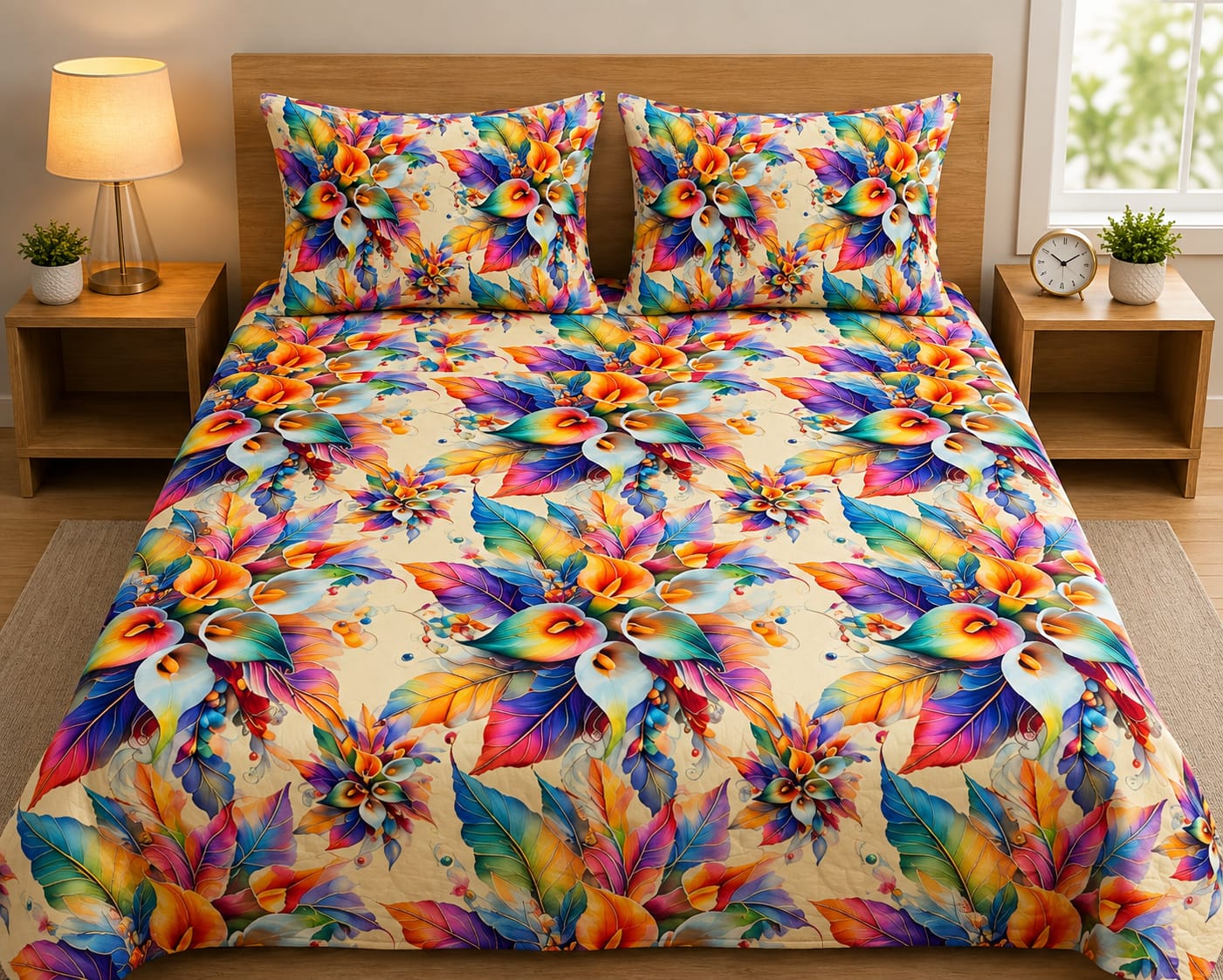 3D Printed Bedsheet with 2 Pillow Covers – 3-Piece Set | All Article