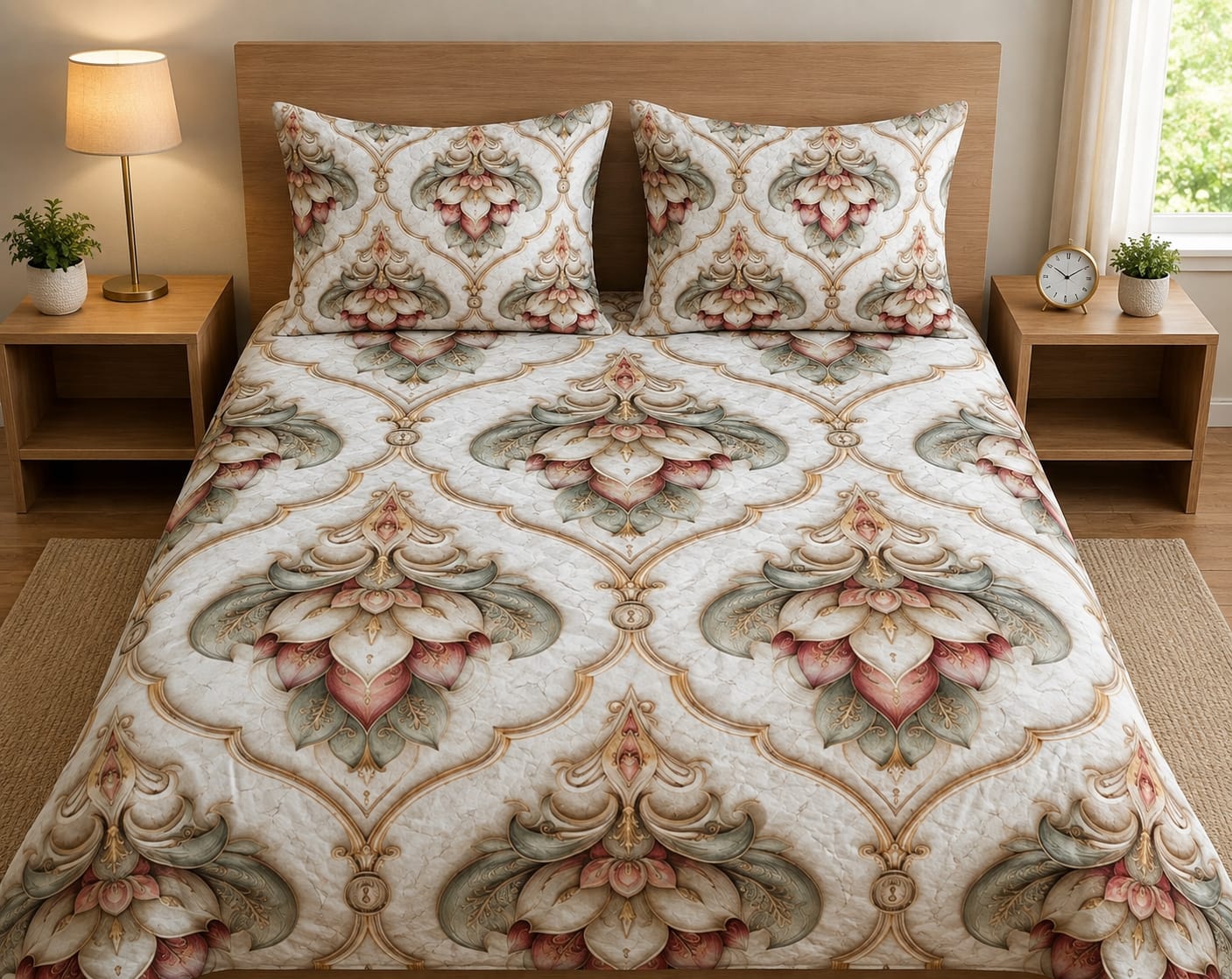 3D Printed Bedsheet with 2 Pillow Covers – 3-Piece Set | All Article