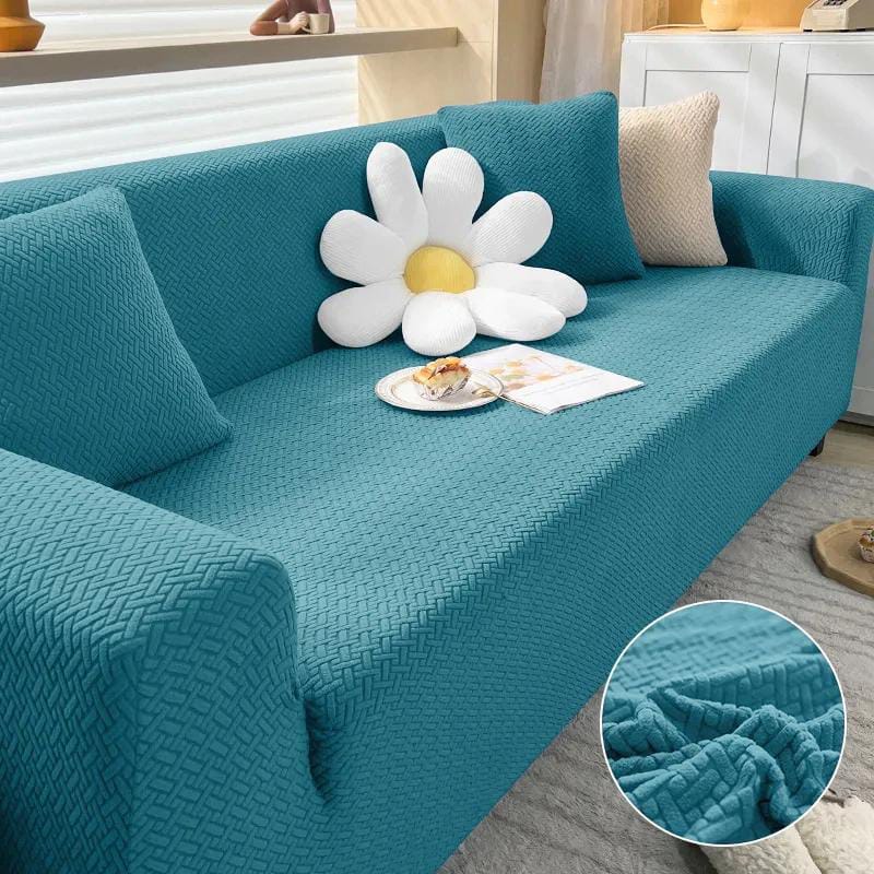 Stripe Jacquard Sofa Cover ZINC