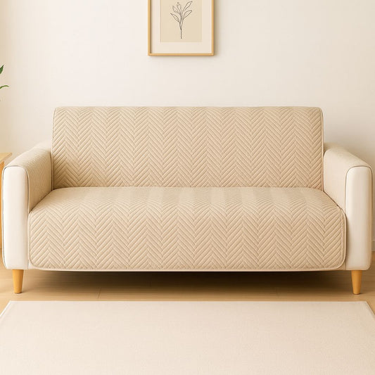 WATERPROOF MAT SOFT SOFA COVER (BEIGE COLOUR)
