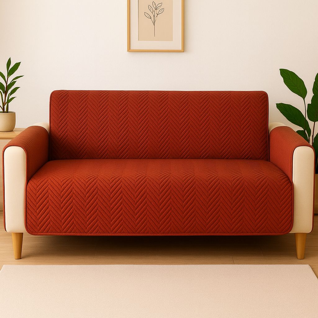 WATERPROOF MAT SOFT SOFA COVER (MEROON COLOUR)