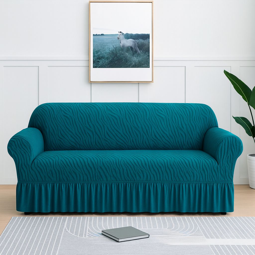 Zebra Velvet Sofa Cover (Zink Colour)