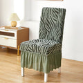 Zebra Valvet Frill Chair Cover (Coral Green Color)